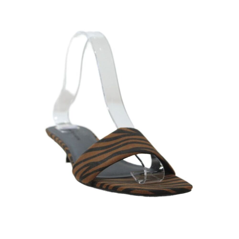 Charles & Keith Womens Animal Print Sandals Brown Size 37 7